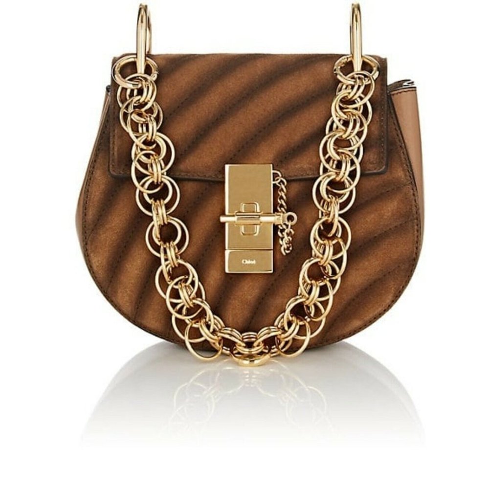 Chloe Drew Bijou Small Leather Brown Suede Cross Body Bag